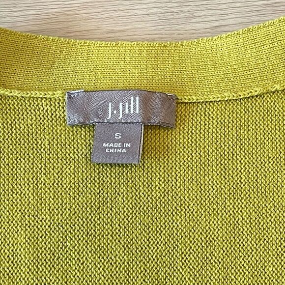 Jjill Womens Blazer Cardigan S Green SIlk Blend Front Vneck Bohemian Y2k CLassic - Picture 2 of 9